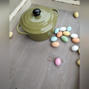 Creative Co-op Sage Green Stoneware Mini Baker W/Lid, New